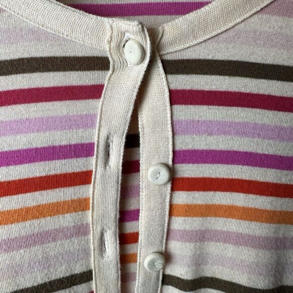 Sonia Rykiel Paris Striped Button Cardigan Sweater XXL Multicolor Knit Retro Y2K - Picture 4 of 8